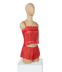 GD Polyester Lingeries Scarlet Lace Camisole and Short Set Floral Lace Nightwear for Women Nightdress for Ladies & Girls