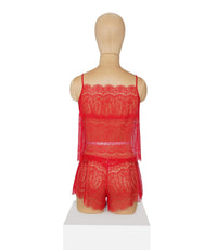 GD Polyester Lingeries Scarlet Lace Camisole and Short Set Floral Lace Nightwear for Women Nightdress for Ladies & Girls